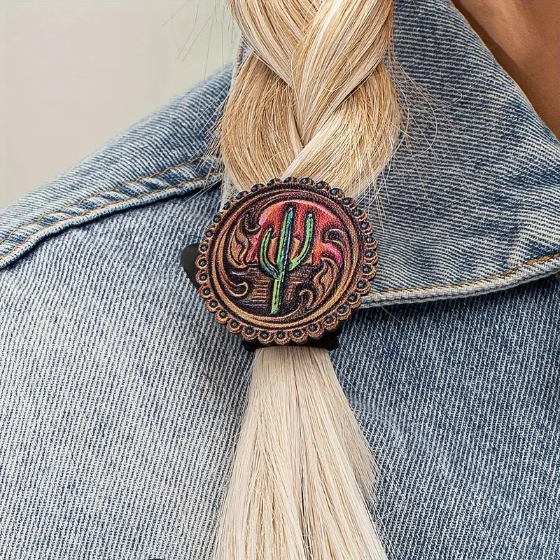 Western Style Hair Scrunchies - Cactus