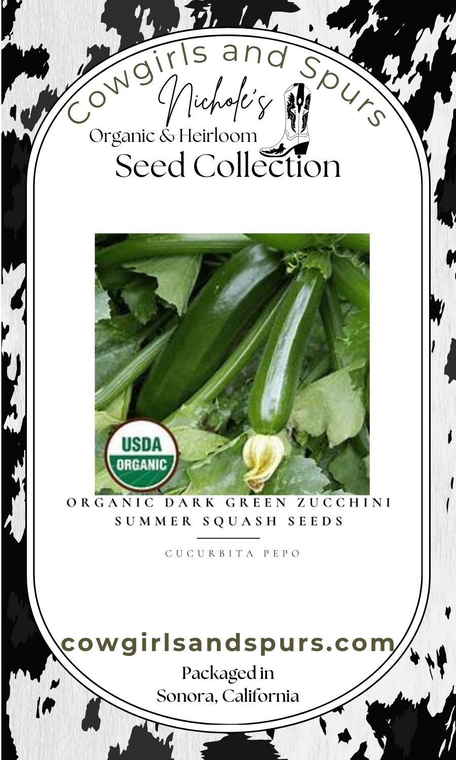 Organic Dark Green Zucchini Summer Squash Seeds