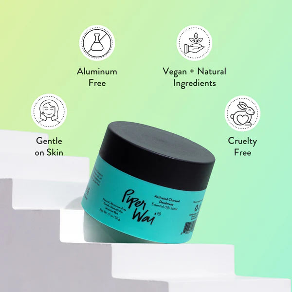 NATURAL DEODORANT CREAM WITHOUT ALUMINUM, ACTIVATED CHARCOAL