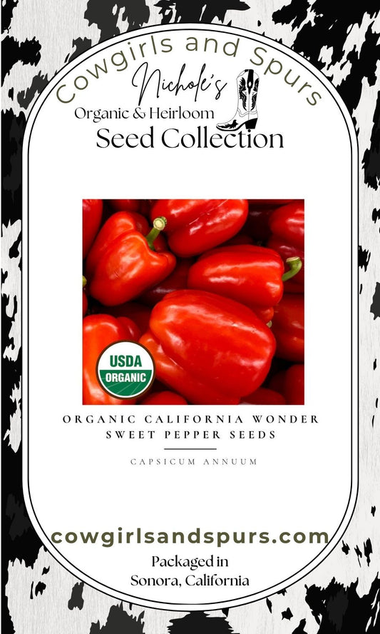 Organic California Wonder Red Sweet Pepper Seeds