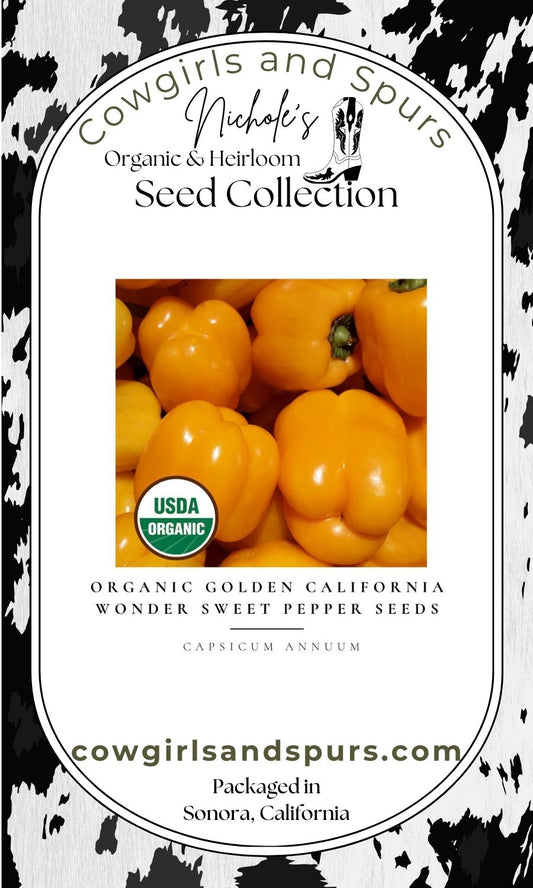 Organic Golden California Wonder Sweet Pepper Seeds