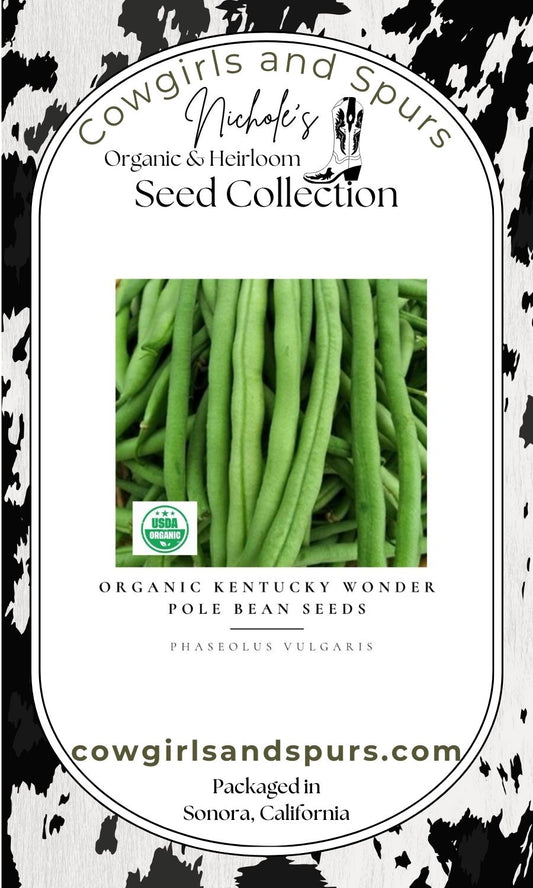 Organic Kentucky Wonder Pole Bean Seeds