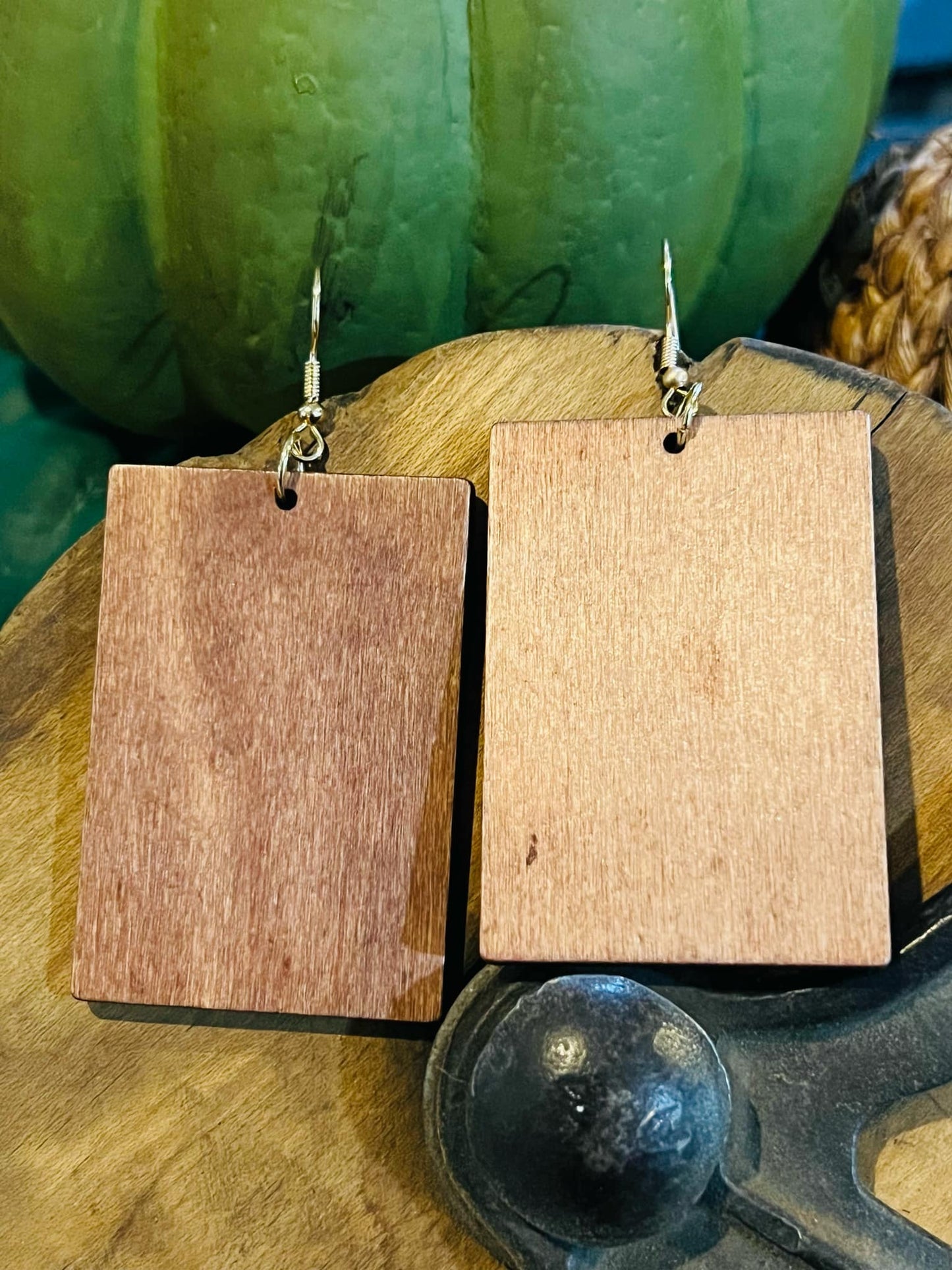 Boho Wood Earrings - 1 set